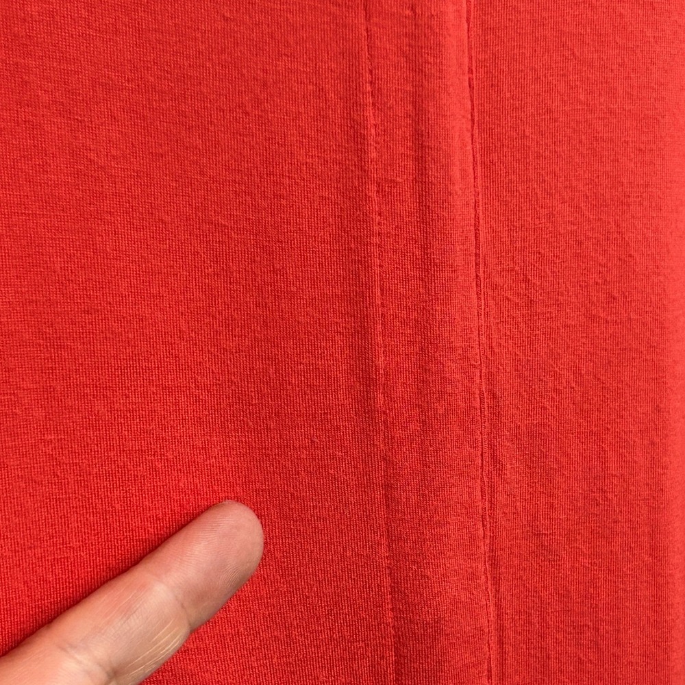 Soft Surroundings Red Shirt Dress Large Minimalist Costal Flowy Asymmetrical Hem - Picture 6 of 11